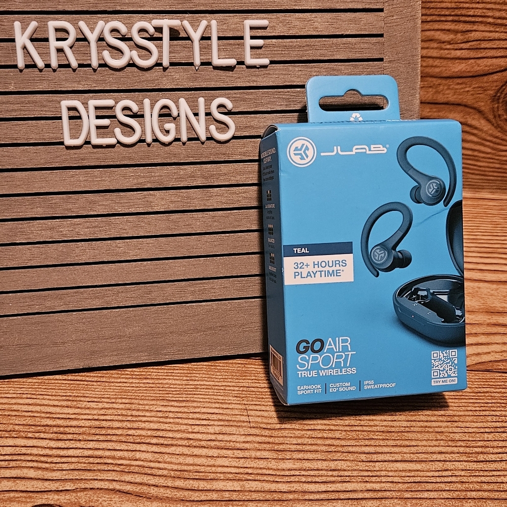 JLab Go Air Sport True Wireless Bluetooth Headphone Teal Blue